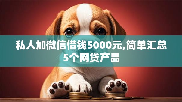 私人加微信借钱5000元,简单汇总5个网贷产品