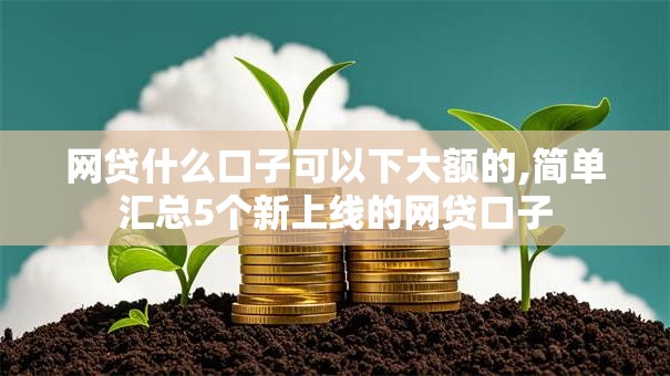 网贷什么口子可以下大额的,简单汇总5个新上线的网贷口子