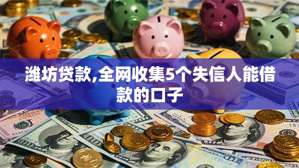 潍坊贷款,全网收集5个失信人能借款的口子