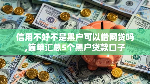 信用不好不是黑户可以借网贷吗,简单汇总5个黑户贷款口子