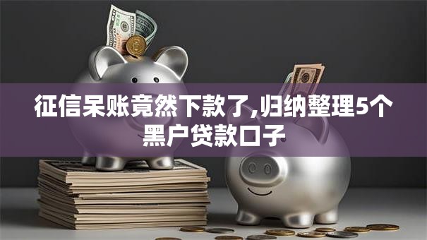征信呆账竟然下款了,归纳整理5个黑户贷款口子
