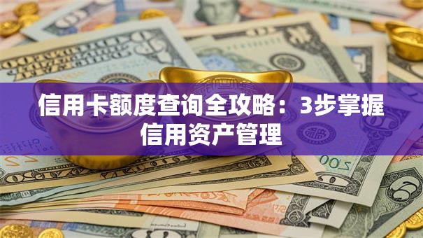 信用卡额度查询全攻略：3步掌握信用资产管理