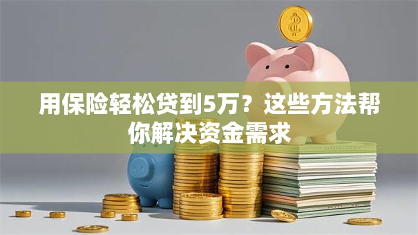 用保险轻松贷到5万？这些方法帮你解决资金需求