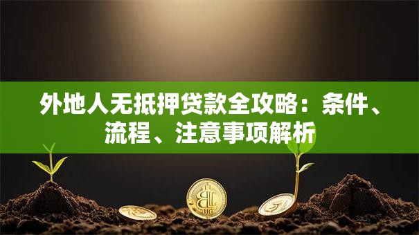 外地人无抵押贷款全攻略：条件、流程、注意事项解析