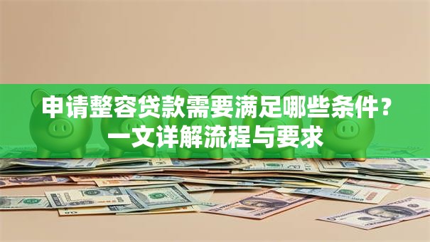 申请整容贷款需要满足哪些条件？一文详解流程与要求