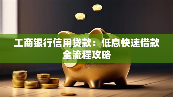 工商银行信用贷款：低息快速借款全流程攻略