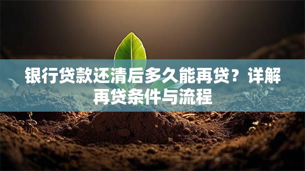 银行贷款还清后多久能再贷？详解再贷条件与流程