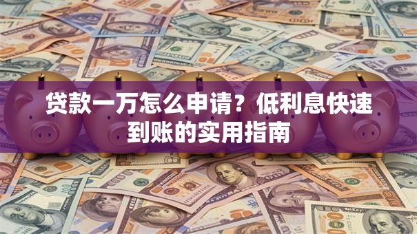 贷款一万怎么申请？低利息快速到账的实用指南