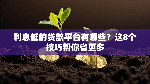 利息低的贷款平台有哪些？这8个技巧帮你省更多