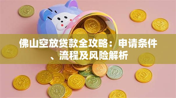 佛山空放贷款全攻略：申请条件、流程及风险解析