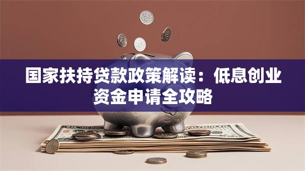 国家扶持贷款政策解读：低息创业资金申请全攻略