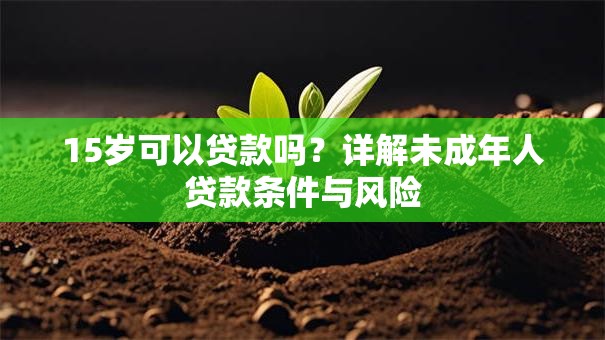 15岁可以贷款吗？详解未成年人贷款条件与风险