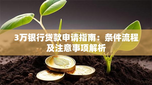 3万银行贷款申请指南：条件流程及注意事项解析