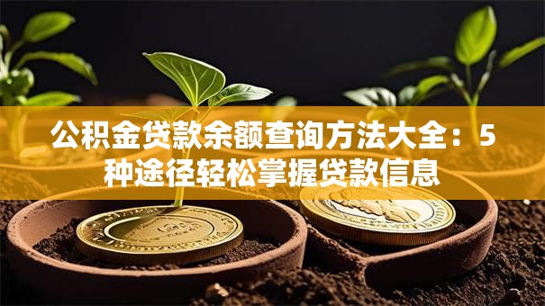 公积金贷款余额查询方法大全：5种途径轻松掌握贷款信息