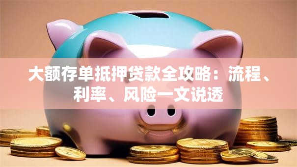 大额存单抵押贷款全攻略：流程、利率、风险一文说透