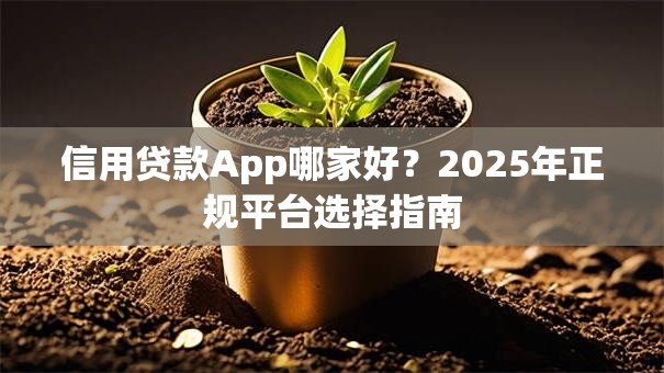 信用贷款App哪家好？2025年正规平台选择指南