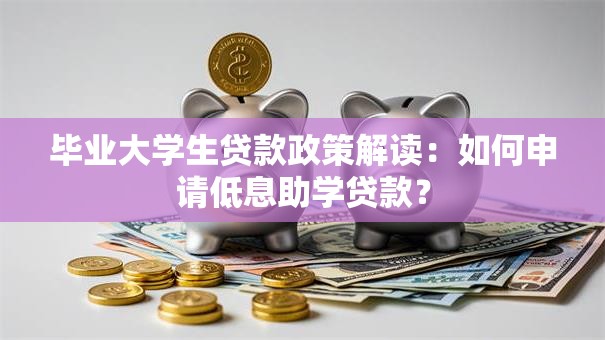 毕业大学生贷款政策解读：如何申请低息助学贷款？