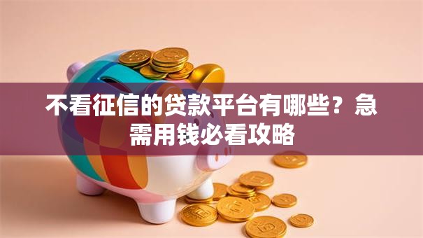 不看征信的贷款平台有哪些？急需用钱必看攻略