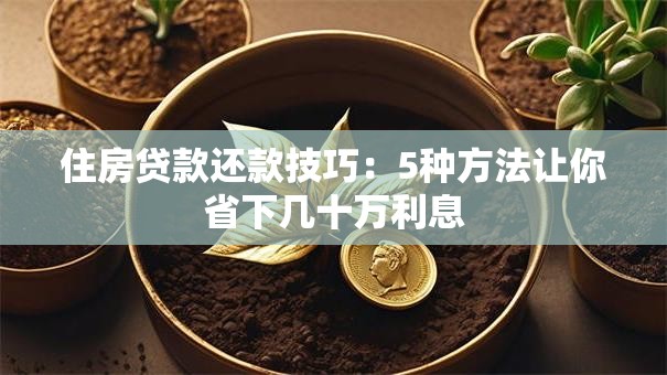 住房贷款还款技巧：5种方法让你省下几十万利息