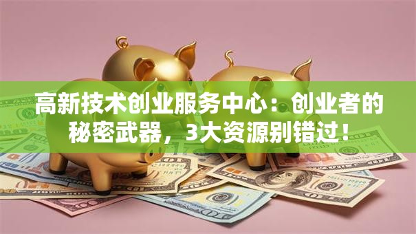 高新技术创业服务中心：创业者的秘密武器，3大资源别错过！