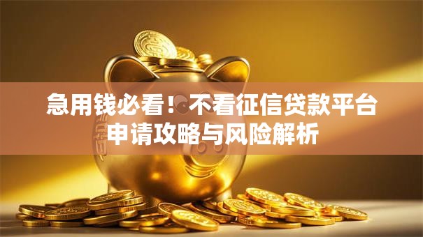 急用钱必看！不看征信贷款平台申请攻略与风险解析
