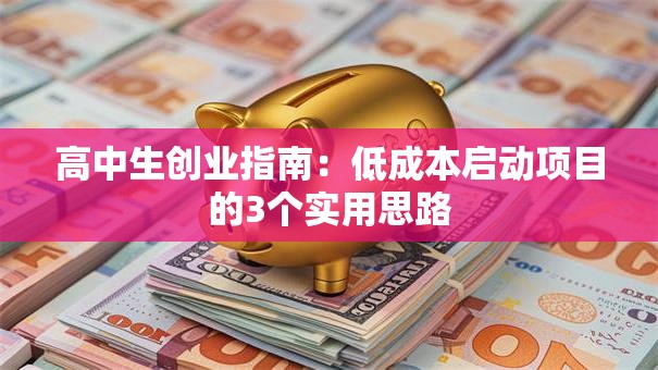高中生创业指南：低成本启动项目的3个实用思路
