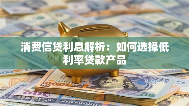 消费信贷利息解析：如何选择低利率贷款产品