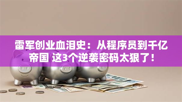 雷军创业血泪史：从程序员到千亿帝国 这3个逆袭密码太狠了！