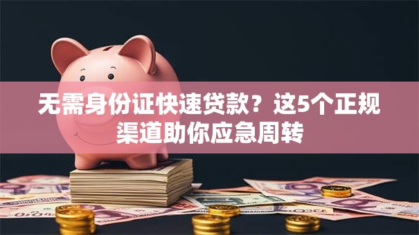 无需身份证快速贷款？这5个正规渠道助你应急周转