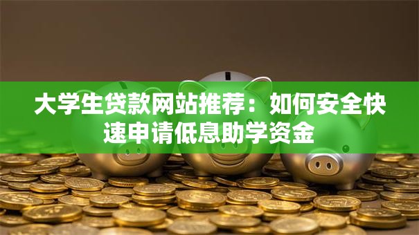 大学生贷款网站推荐：如何安全快速申请低息助学资金
