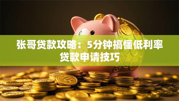 张哥贷款攻略：5分钟搞懂低利率贷款申请技巧
