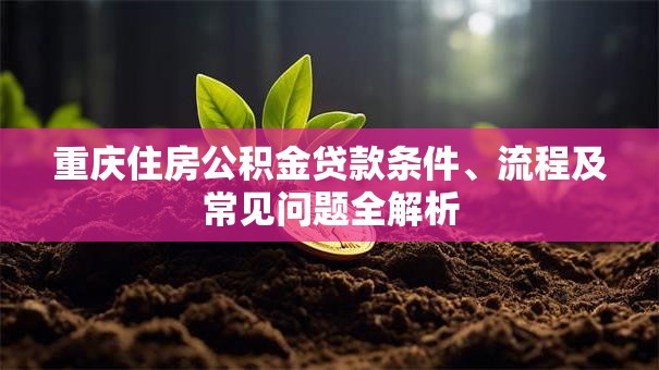 重庆住房公积金贷款条件、流程及常见问题全解析