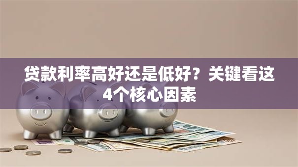 贷款利率高好还是低好？关键看这4个核心因素