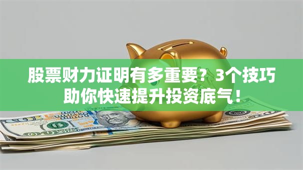股票财力证明有多重要？3个技巧助你快速提升投资底气！