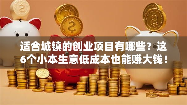 适合城镇的创业项目有哪些？这6个小本生意低成本也能赚大钱！