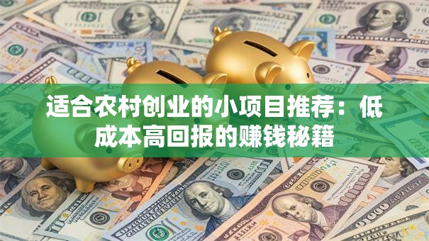适合农村创业的小项目推荐：低成本高回报的赚钱秘籍