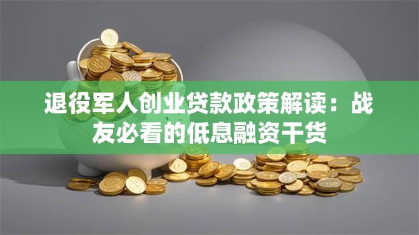 退役军人创业贷款政策解读：战友必看的低息融资干货