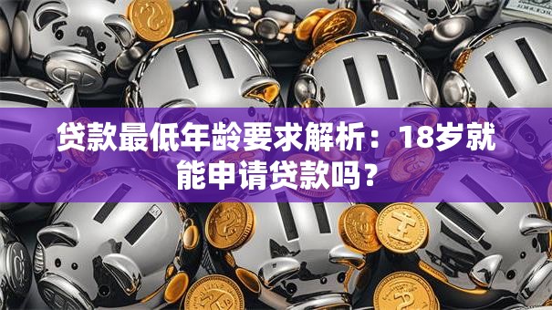 贷款最低年龄要求解析：18岁就能申请贷款吗？