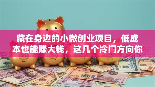 藏在身边的小微创业项目，低成本也能赚大钱，这几个冷门方向你试过吗？