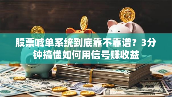 股票喊单系统到底靠不靠谱？3分钟搞懂如何用信号赚收益