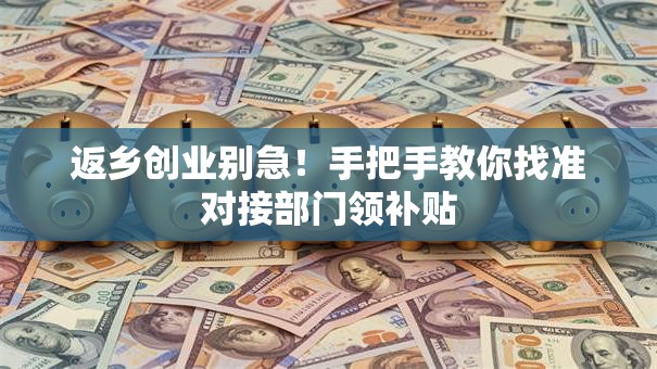 返乡创业别急！手把手教你找准对接部门领补贴