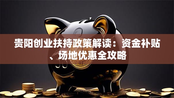 贵阳创业扶持政策解读：资金补贴、场地优惠全攻略