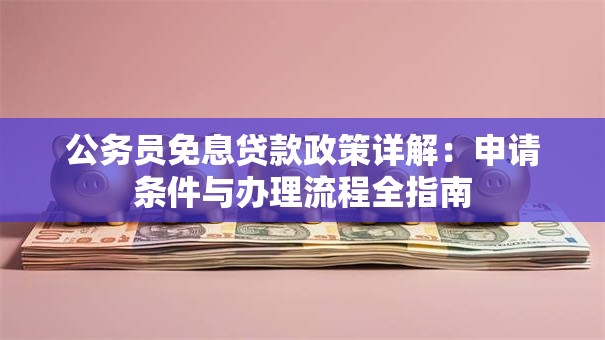 公务员免息贷款政策详解：申请条件与办理流程全指南