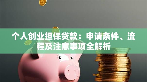 个人创业担保贷款：申请条件、流程及注意事项全解析