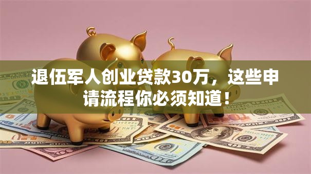 退伍军人创业贷款30万，这些申请流程你必须知道！