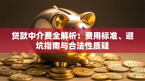 贷款中介费全解析：费用标准、避坑指南与合法性质疑