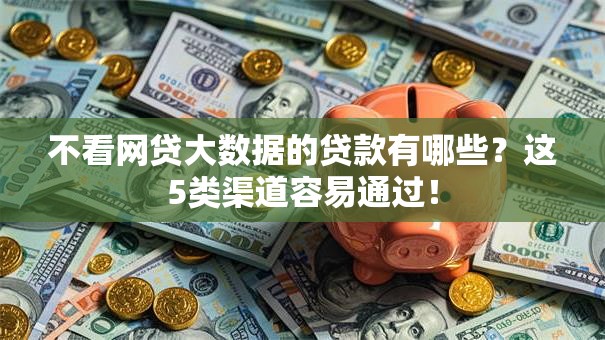 不看网贷大数据的贷款有哪些？这5类渠道容易通过！