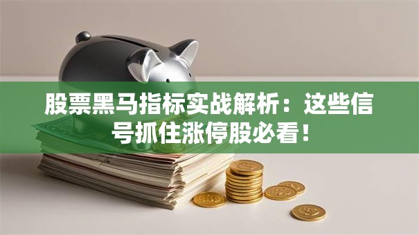 股票黑马指标实战解析：这些信号抓住涨停股必看！