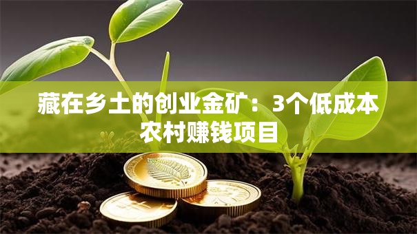 藏在乡土的创业金矿：3个低成本农村赚钱项目