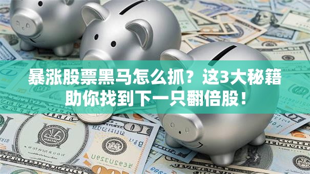 暴涨股票黑马怎么抓？这3大秘籍助你找到下一只翻倍股！